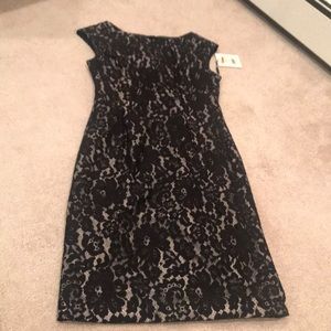 Sheath overlay lace dress